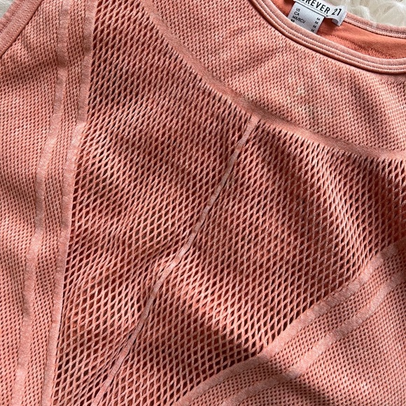 Pink Mesh Crop Top Sz M - Picture 2 of 5